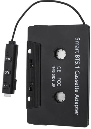 Récepteur de Cassette Bluetooth Audio de Voiture, Adaptateur de Cassette Bluetooth DC5V BT5.1 Adaptateur de Cassette sans Fil Universel vers Adaptateur Auxiliaire pour Voitures Camions avec Lecteur de