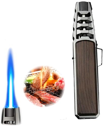 Briquet Bright Fire - Rechargeable - Briquet Brightfire - Coupe-vent - Flamme bleue - Briquet coupe-vent - Flamme bleue - Briquet pour homme cool - Noir