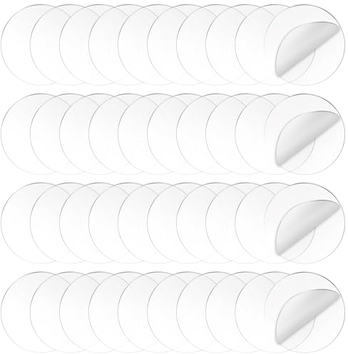 Lastre in acrilico, 40 pezzi, 5 cm, rotonde in vetro acrilico, lastre acriliche trasparenti, dischi acrilici, rotondi, per plottare, lastre acriliche trasparenti per fai da te, Natale, matrimoni,