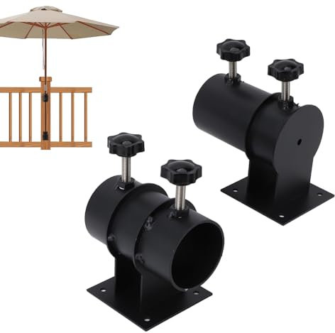 Oreilet Terrassenschirmhalter, Robuste Deck-Sonnenschirm Halterung, Sonnenschirm Basisklemme für den Außenbereich, Sonnenschirmständer für Terrassengeländer, Balkon, Hofzäune