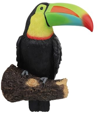 Syfunlv Statue de jardin, décoration toucan, décoration de jardin, oiseau en résine 29 x 18,5 x 11 cm, résistant aux intempéries, artisanat, statues d'animaux, décoration de jardin suspendue