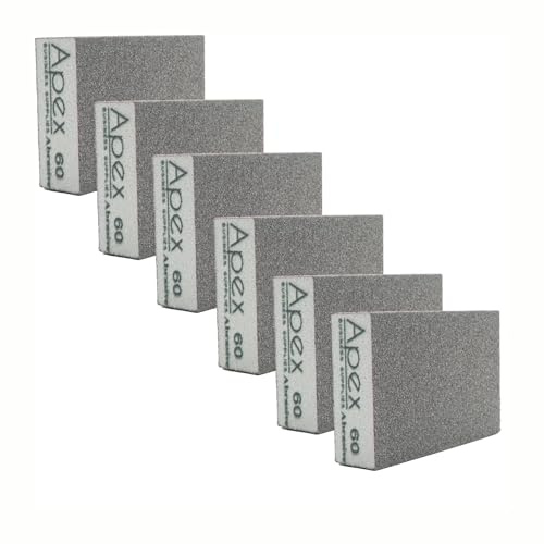 P60 Grit Sanding Block 6 Pcs | Course Sanding Sponge | Wet And Dry With Grit 60 | Dual-use Abrasive Pads Washable And Reusable & Rust Removal Sanding Block For Wood, Paint Walls and Metal