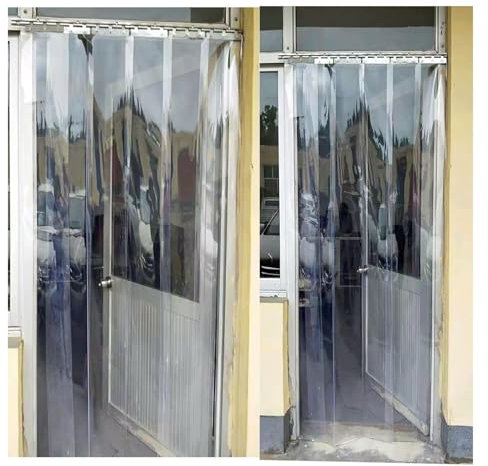 SYFXZZDS PVC Lamellenvorhang Streifenvorhang Lamellen Streifenvorhang Lamelle, PVC Plane Glasklar for Kühlraums, Lagertür Türs und Saubere Zimmer Industrie-Streifenvorhang(90x280cm/35.43x110.24in)