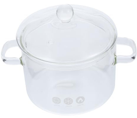 PHENOFICE Hitzebeständiger Glas-suppentopf Mit Deckel Und Ergonomischen Griffen Vielseitiger Kochtopf Für Induktionsherd Und Ceranfeld Zum Kochen Von Suppe Pasta Und Babynahrung