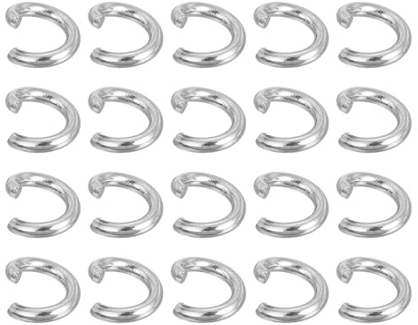 QUARKZMAN 200 Stück Biegeringe Edelstahl, 8 mm Spaltringe Metall 1,5 mm Dicke Offene Ringe Schmuck Reparatur Kettenringe Sprungringe für Schmuckherstellung Armbänder Halsketten Handwerk
