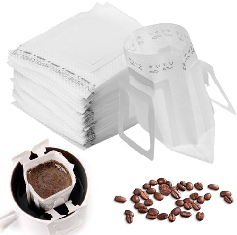 200 Stück Papier KaffeeFilter, 75x90mm Drip Coffee Bag mit Hängenden Ohr, Einweg Kaffee-Papier-Filter, Aufhängen Kaffee Tee Drip Filtertüten für die Meisten Tassen Reisen Camping Zuhause Büro