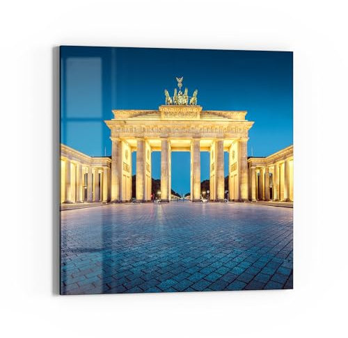 DEQORI Glasbild Acrylglas | Motiv Berliner Blaustunde | quadratisch einteilig 50x50 cm | schöne Dekoration | Wandbild für Wohnzimmer, Schlafzimmer, Flur & Küche | moderne Wanddeko