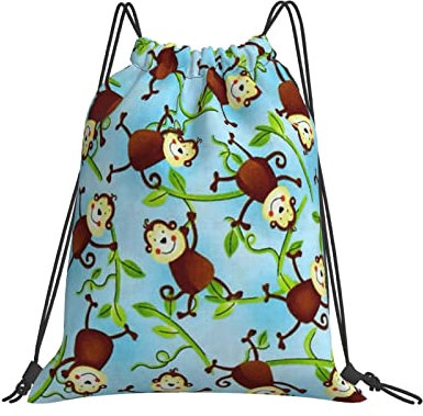 Rucksack Mit Kordelzug 36X42cm Camp Affen Turnbeutel Mit Kordelzug Multifunktionaler Gym Bag Waschmaschinenfest Sportrucksack Für Mädchen, Jungen, Erwachsene