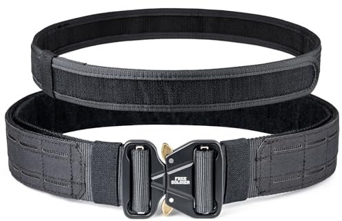 FREE SOLDIER Doppelschicht-Taktischer Gürtel, mit Innerem Gürtel, mit Metallverschluss und Schnellkupplung, mit Schwerem Laserschnitt hergestellt