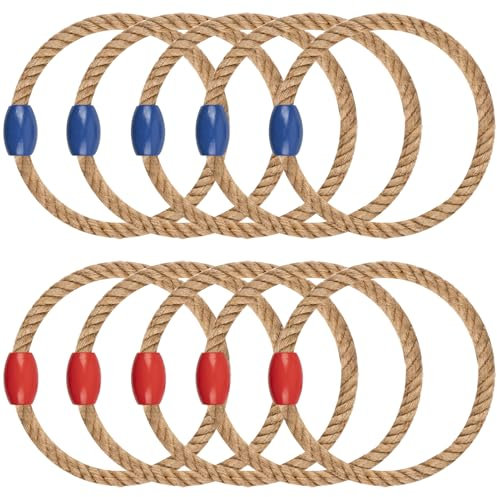 WOFEU 10 Stücks Ringwerfseile, Seil Ring Toss für Erwachsene und Kinder, Außen Ringe werfen für und Hof Spiele und Rasenspiele für Geburtstage, Familientreffen
