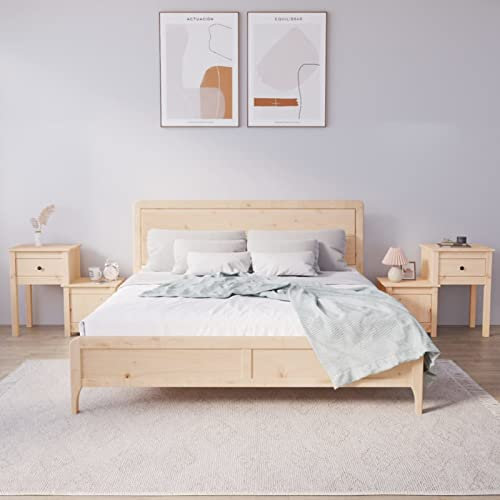 ShGaxin Nachttische 2 STK Nachtschrank, Nachtkonsole, Bedside Tables, Nachtkästchen, Beistellschrank, Nachtkommode, Nightstand, 79,5x38x65,5 cm Massivholz Kiefer