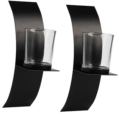 Cabilock 2stücke Schwarze Vintage Wandkerzenhalter Rostfreiem Eisen Minimalistische Runde Wand-deko Für Wohnzimmer Schlafzimmer Stilvoll Und Langlebig Ohne Kerzen Geeignet Für Aromatherapie