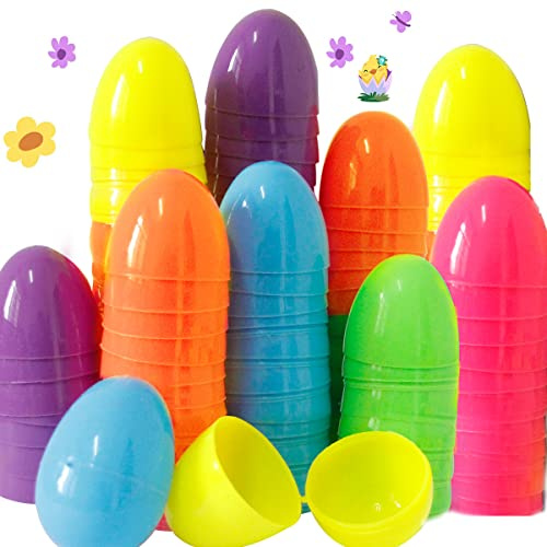 36 Stück Ostereier Plastik Bunt, Ostern Eier zum Befüllen, Bunte Eier aus Kunststoff für Geschenke & Süßigkeiten für Kinder zum Basteln zu Ostern