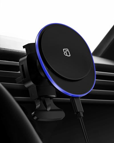 Samsung Galaxy S25 Edge Wireless Car Charger, 15W Magnetic Car Mount Charger for Samsung Galaxy S25 S24 S23 Ultra, for Apple Qi2 Magsafe 360° Adjustable Air Vent Mount Charge for iPhone 16 15 Pro Max