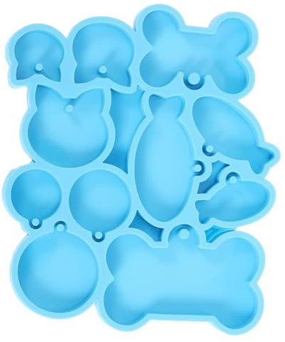 SEWOART Hundeknochen Silikonformen Für Schlüsselanhänger Und Schmuck Vielseitige Gießformen Für Hund Und Katze Flexible Und Langlebige Epoxidharz-molds Verschiedene Designs