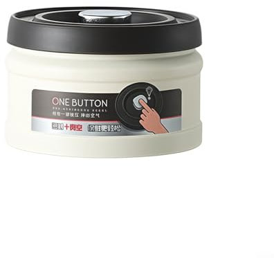 BlissfulAbode Stainless Steel Coffee Bean Storage Container Vacuum Jar Press-Down Air Pump Design Multi-Purpose Canister Kitchen Organization(White 750ML)