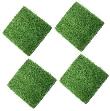 Toyvian 4pièces Gazon Artificiel pour Terrasse Jardin Tapis De Gazon Synthétique Réaliste Imitation sans Entretien