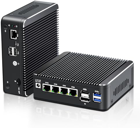 FakestarPC 12th Gen N150(Upgraded N100, 4C/4T) 2.5G Soft Router 4X i226-V LAN 1*COM RJ45 4USB Fanless Mini PC Firewall Computer Type-C pf-Sense PVE ESXi, No Ram No Storage