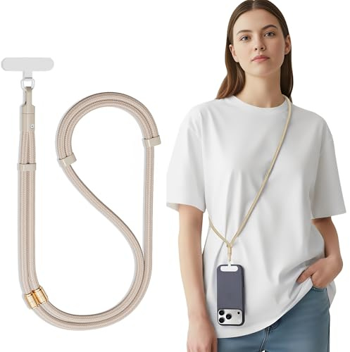 SURDOCA 3 in 1 Handykette Universal mit Tether Tab & Schlaufe, Verstellbares Anti-Diebstahl Handyband zum Umhängen, Hals & Handgelenk – geeignet für Handy, Kamera, Kopfhörer, USB-Sticks & Ausweise
