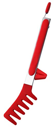 VICASKY Silicone Food Clip for Pasta Ergonomic Spaghetti Tongs Multi-Function Kitchen Accessory Non-Stick Food Tong for Barbecue and Salad Serving