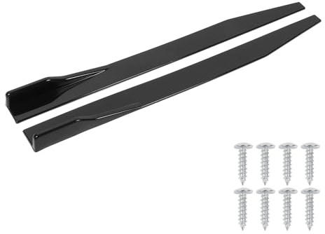 Coche Falda Lateral Difusor De Aletas para Faldones Laterales De Coche 2 Unidades Universal 120 Cm/47,2 Pulgadas Negro Brillante Faldones Laterales