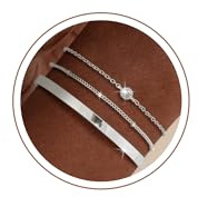 SLOONG 2-5 Stück Armband Damen, Armband Set für Damen Mädchen Schmuck | Vergoldet/Versilber Perlenarmband Twist Schlange Armbänder Wasserfest Büroklammer Armreif Verstellbare Knoten Armband Set