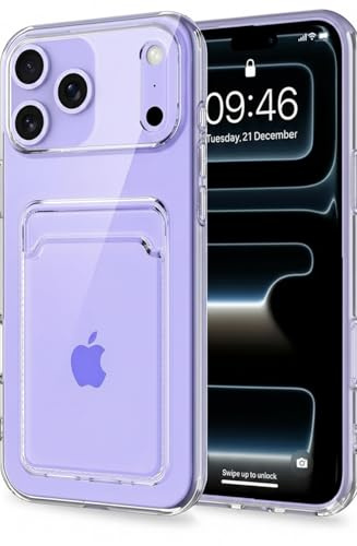 Case for iPhone 17 Pro Clear Liquid Silicone Card Holder Shockproof TPU | Designed for iPhone 17 Pro with built-in card holder for carrying your essential card securely