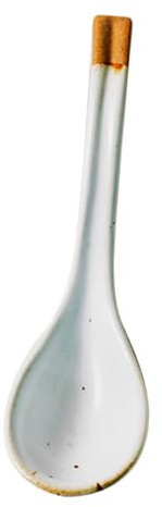 Toyvian Cucchiaio e Resistente da Minestra in Ceramica Bianca, Superficie Liscia Comodo da Usare, per Cucina di Casa e Ristorante