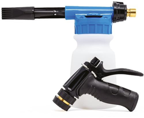 Yachticon Schaumsprüher – Hochwertige Schaumkanone mit Messing-Anschluss & Dosierregler, für Gartenschlauch, Auto, Boot & Caravan – einstellbares Sprühbild & Reinigungsmittel-Regulierung