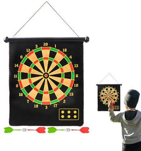 Scheda di dardo magnetico per bambini, tavola da dardo per bambini | Gioco di divertimento all'aperto interno | Gioco da tavolo da a doppio lato gambetto magnetico per adulti interni ed
