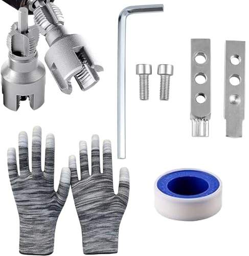 5 piezas de cortador de roscas de tubo de PVC, 1/2 pulgadas y 3/4 de pulgada, juego de cortador de alambre interior y exterior, abreroscas de tubería de agua para trabajos sanitarios, eléctricos y de