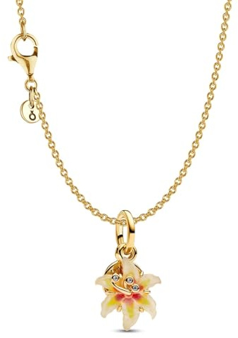 PANDORA Collier pour femme avec Charm Disney Raiponce Campanul, Lot, | Ensemble de bijoux tendance pour femme, collier et pendentif breloque, couleur or, lot, ensemble de bijoux tendance 21535