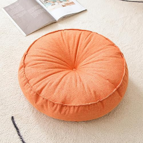 Bodenkissen rund 45 cm – Bodenkissen für Zuhause & Outdoor, Sitzkissen rund, Sitzpolster, Stuhlauflage, Sitzpolster, Stuhlkissen, Polsterauflage für Wohnzimmer, Büro, Konferenzraum, Cordstoff