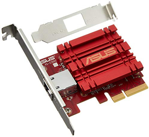 Asus Xg-C100C Carte Réseau Interne Ethernet 10000 MBit/S - Cartes Réseau (Interne, Avec Fil, Pci-E, Ethernet, 10000 MBit/S, Gris, Rouge)