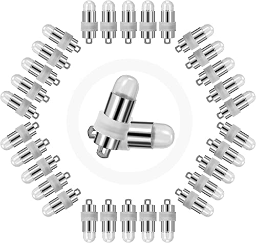 Yizhet Led Balloon Lights, 30 Pcs Mini Led Lantern Lights, Cool White, No-Flashing, IP65 Waterproof, Battery Operated for Paper Lantern Indoor Outdoor, Halloween, Christmas, Wedding, Party, Birthday