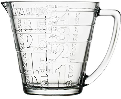 Pasabahce 55172 XL Tempered Glass Measuring Jug ~ 1.2 Litres Transparent with Handle Catering Quality Pack of 1