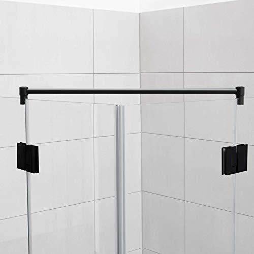 Stabilisationsstange für Eck-Duschen, Haltestange Glas-Glas, Stabilisator Runddusche (100cm, Schwarz)