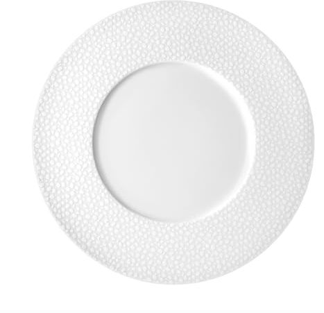 Médard de Noblat - Assiette de présentation - D29 cm - Baghera - Porcelaine - Lot de 6 - Blanc