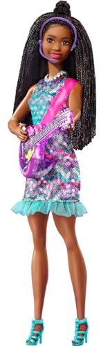 Barbie Big City Big Dreams poupée Brooklyn Chanteuse en Robe avec Micro et Guitare, chansons et Musique, Jouet pour Enfant, GYJ22