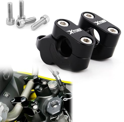 Xitomer 7/8 22.2mm Motorcycle ATV Dirt Bike Handlebar Risers With Clamps | Fit for SV650/Vstrom 650, GROM MSX125/CRF, Z125, Speed Triple 955i/900 (Black)