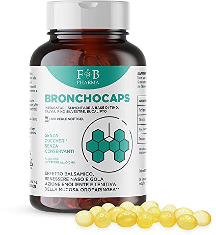 FB PHARMA - integratore difese immunitarie - 180 perle in soft gel - effetto balsamico, tono della voce, naso e gola - a base di olio essenziale - Formula studiata in Italia