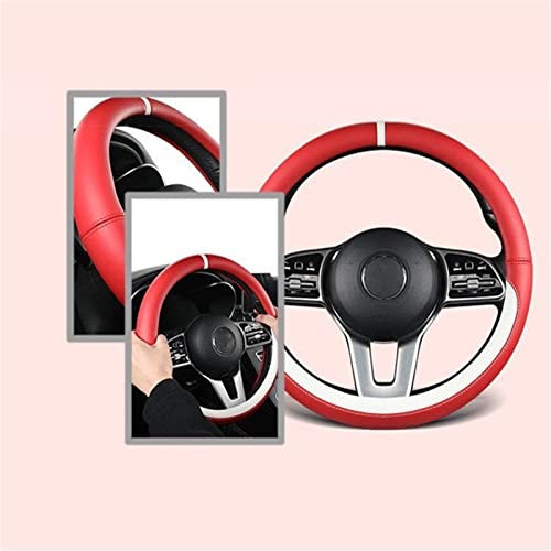 Auto Lenkradhülle Leder Microfiber, Universelle Anti-rutsch Atmungsaktives Lenkradbezug, SUV und SUV-Lkw 38 cm (15 Zoll) (GrüN,Typ O)