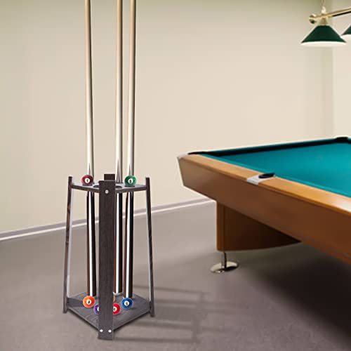 8-Loch-Billard-Queue-Rack, quadratisches Holz, multifunktionaler Pool-Stick-Ständer, Queue-Halter für Angelrute, Golfschläger