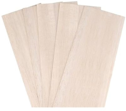HOMEXO Balsaholzplatten Ply Blank Unbehandeltes Holzbrett Rechteck Holzscheiben DIY Carving Artboard Holz DIY Bastelzubehör 5St (Color : 100x300x1mm)