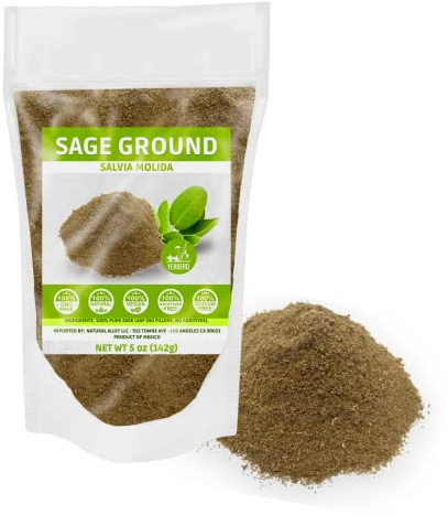 Yerbero - Premium Sage Leaf Ground 5 oz (142g) | Sage |100% Pure Leaf, No Fillers, No Additives, Non GMO's, Dried Leaves Powder. Spice/Seasoning/Incense.