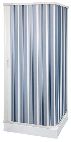 Box Doccia a Soffietto a Due Lati in Pvc Altezza 184 cm Guide Estensibili Aperture Reversibili Per Piatti Doccia (cm 68-80x68-80)