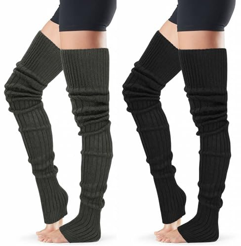 XEPST 2 Paare Stulpen Damen Lange Winter Beinwärmer, Stulpen Mädchen Beinstulpen Damen Stricken Häkelarbeit Pulswärmer Leg Warmers Stiefel Boot Abdeckung für Winterwärmer (85 cm)