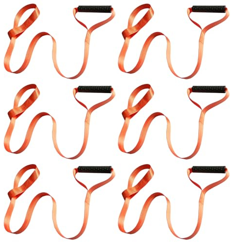 SUNOYA 6 Pièces Deer Drag, Corde De Traction pour Cerf Sangles De Traction pour Cerfs Dragonnes De Cerf Équipement De Chasse avec Poignée Confortable, pour La Chasse Aux Cerfs (Orange, 1,5m)