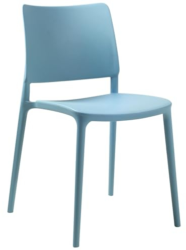 PAPATYA Joy-S 1er-Set Designer- Kunststoffstuhl, 200 kg belastbar, Leichter stapelbar Gartenstuhl, wetterfester Balkonstuhl, Terrassenstuhl, Hotelstühle, Restaurantstühle, Stapelstuhl (Aquablau)
