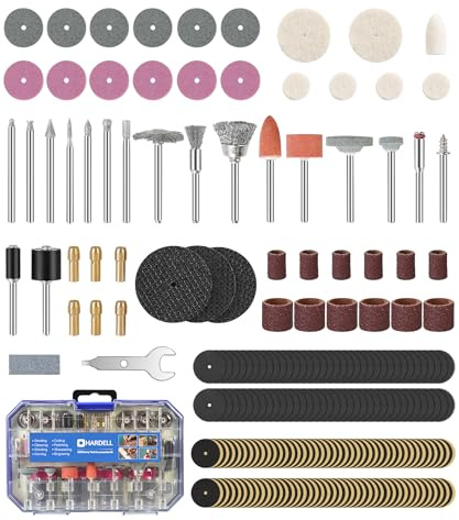 HARDELL Rotary Tool Accessories, 287pcs Power Rotary Tool Accessories Kit, 1/8(3.2mm) Diameter Shanks, Universal Fitment for Easy Cutting, Polishing, Sanding, Carving, Grinding, Engraving